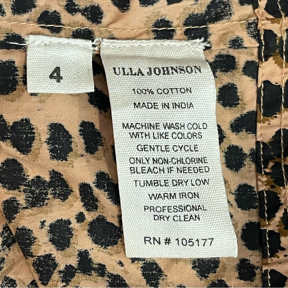 Ulla Johnson Cheetah Print Camille Midi Dress Sz. 4 - Picture 13 of 13
